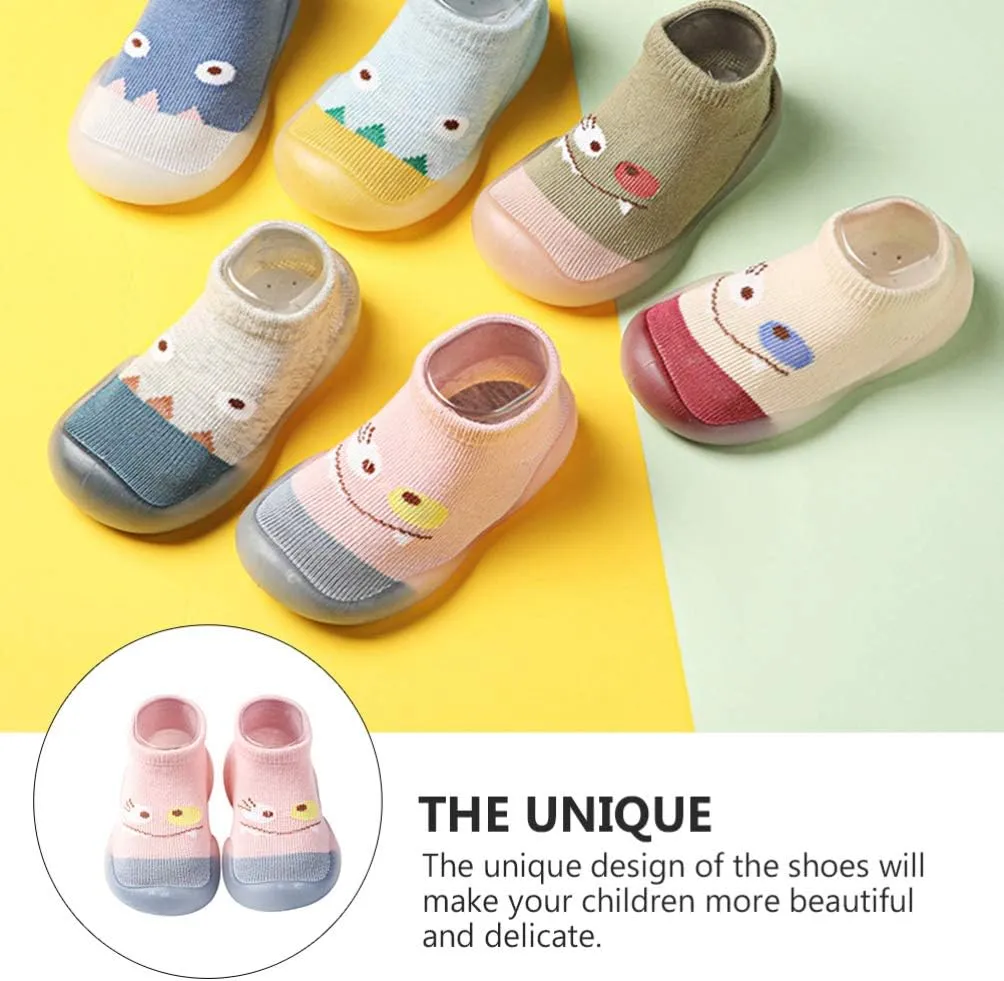 1 Pair Baby Anti-Slip Booties Toddler Infant Non-Slip Cotton Floor Socks Baby Soft Prewalker Baby Cotton Shoes