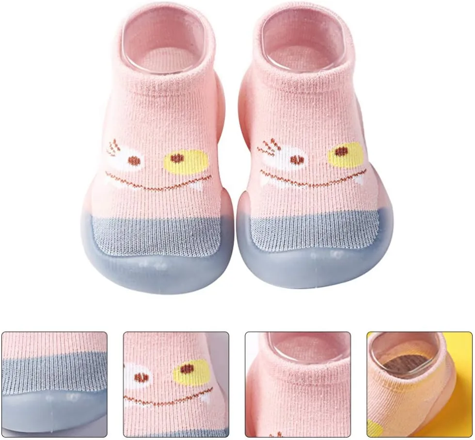 1 Pair Baby Anti-Slip Booties Toddler Infant Non-Slip Cotton Floor Socks Baby Soft Prewalker Baby Cotton Shoes