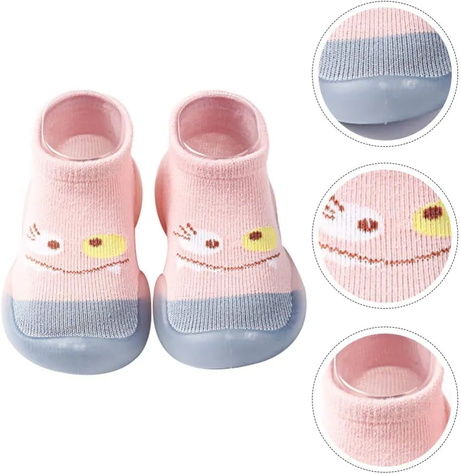 1 Pair Baby Anti-Slip Booties Toddler Infant Non-Slip Cotton Floor Socks Baby Soft Prewalker Baby Cotton Shoes