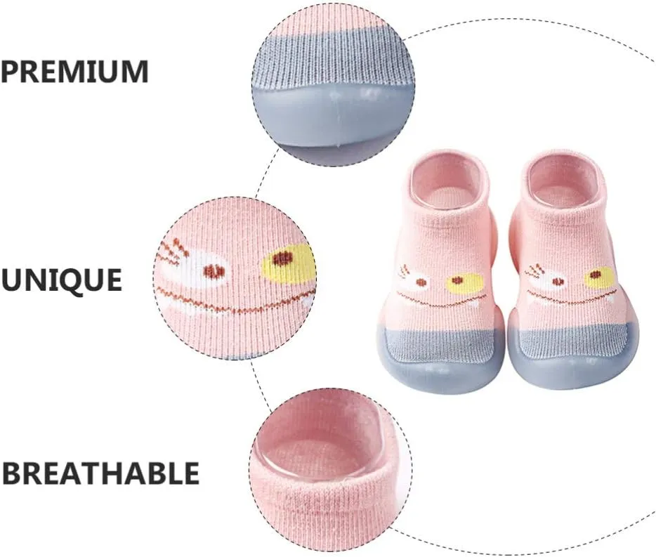 1 Pair Baby Anti-Slip Booties Toddler Infant Non-Slip Cotton Floor Socks Baby Soft Prewalker Baby Cotton Shoes