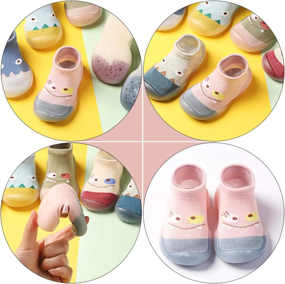 1 Pair Baby Anti-Slip Booties Toddler Infant Non-Slip Cotton Floor Socks Baby Soft Prewalker Baby Cotton Shoes