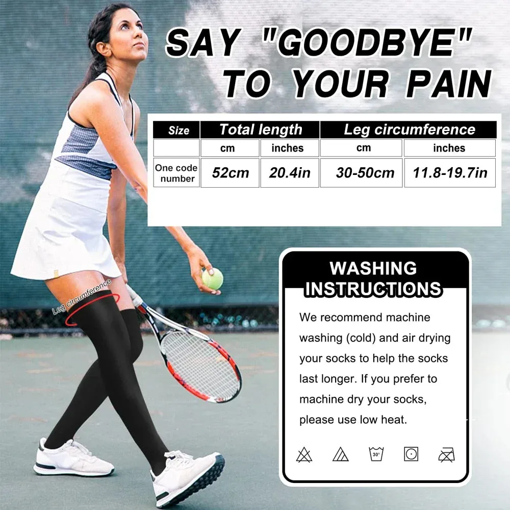1 Pair Over Knee Compression High Stockings for Running Cycling Athletic