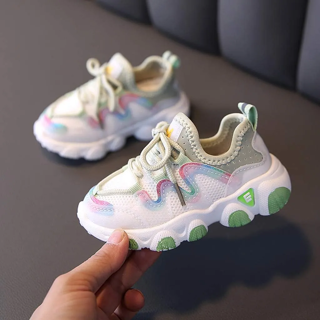 12 Month Tennis Shoes Lace Shoes Infant Baby Breathable Mesh Toddler Kids Up Soft Girls Baby Shoes Infant Sneaker Girl