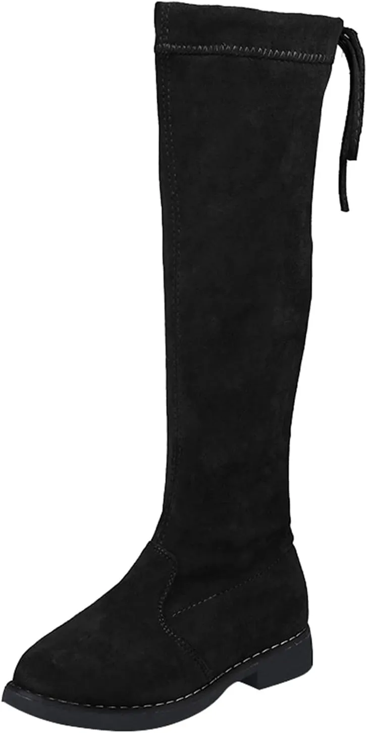 3 to 12 Years Round Toe Shoes for Baby Girls Soft Sole Shoes Boots Fashion Non Slip Breathable Nude (Black, 10 Toddler)
