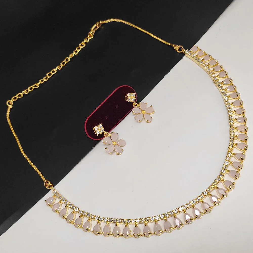 Aamrapali  Gold  Plated  AD Necklace Set