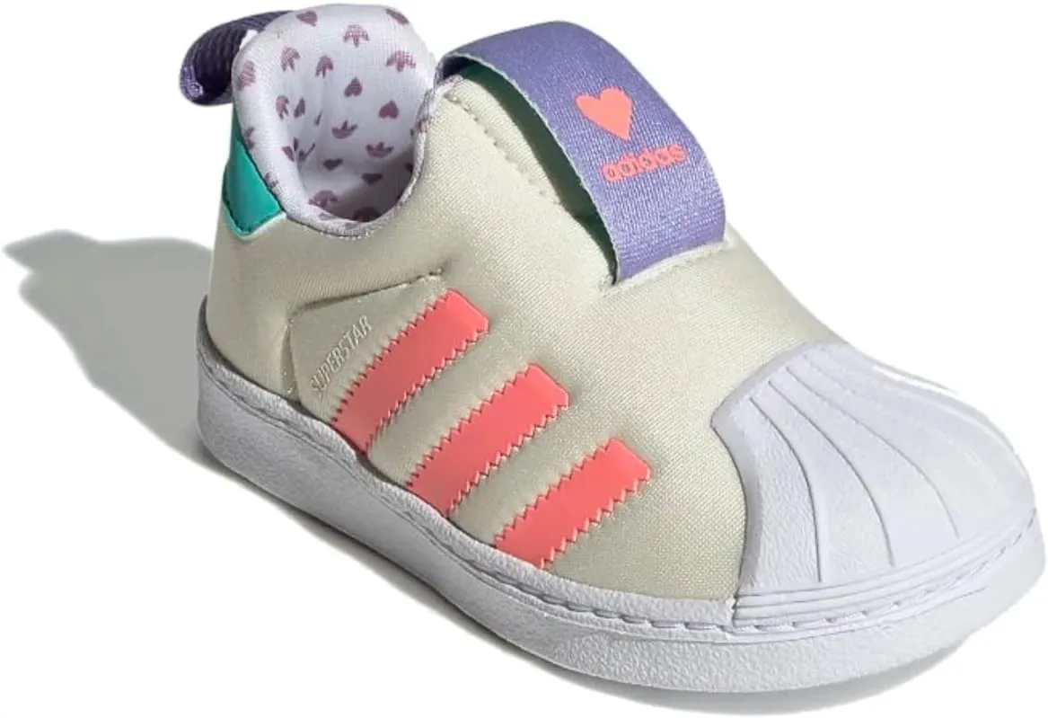 adidas Infants Superstar 360 Low Sneakers, Ecru Tint/Acid Red/Semi Mint Rush