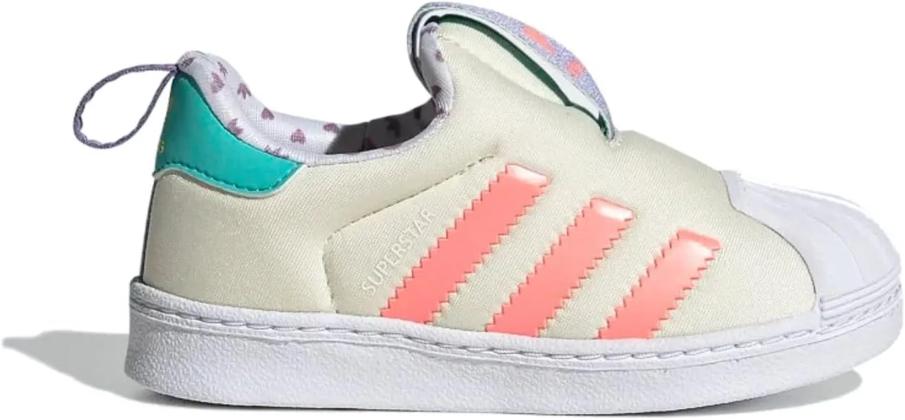adidas Infants Superstar 360 Low Sneakers, Ecru Tint/Acid Red/Semi Mint Rush