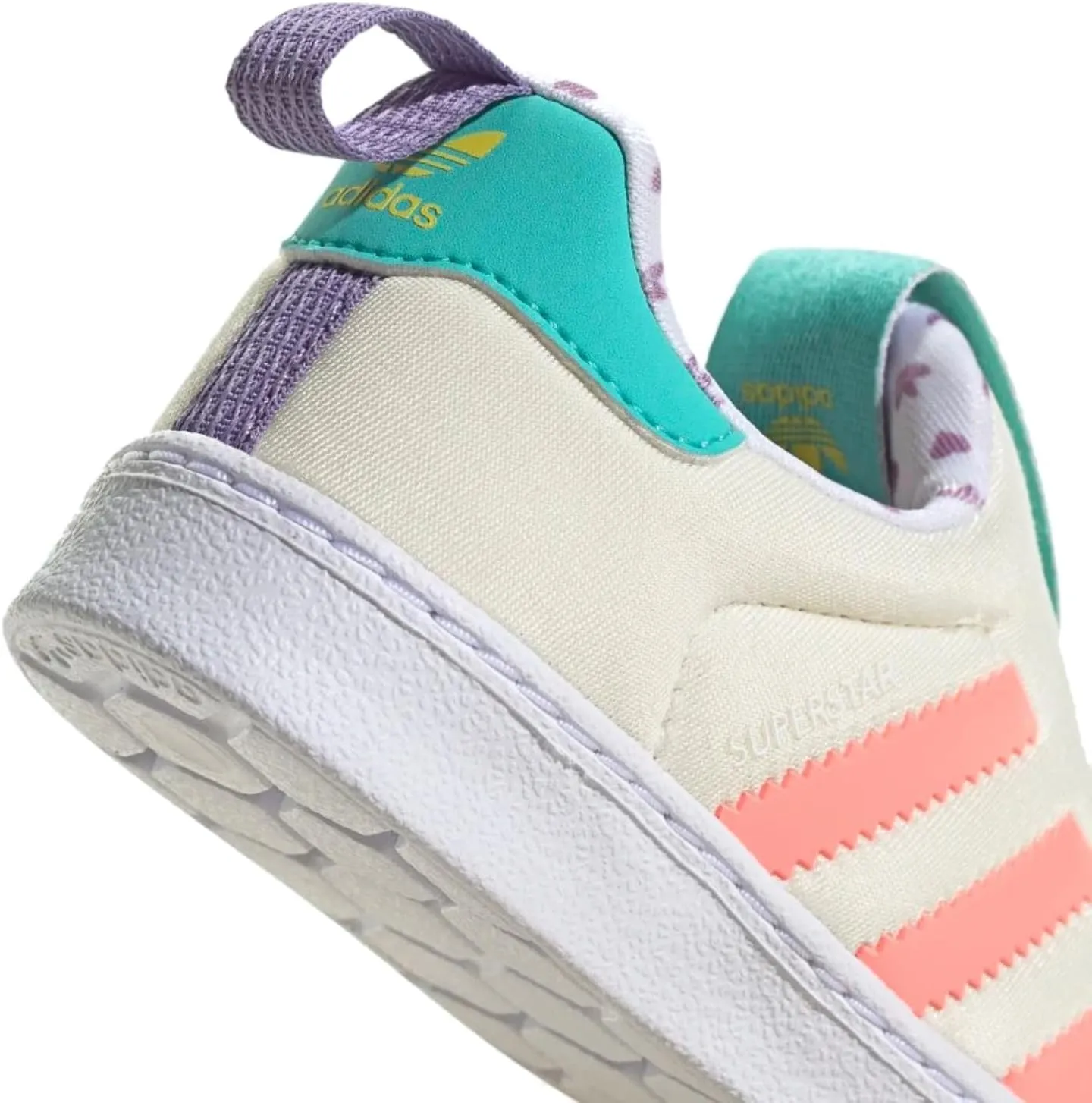 adidas Infants Superstar 360 Low Sneakers, Ecru Tint/Acid Red/Semi Mint Rush