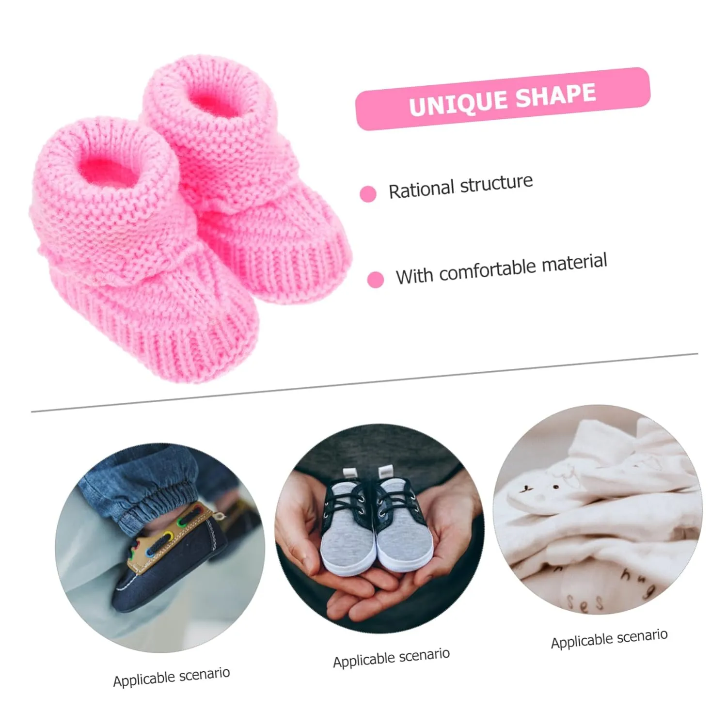 Baby Booties 1 Pair Baby Shoes Newborn Infant Booties Yarn Pink Newborn Shoes Hand Crochet Shoes Lovely Newborn Shoes Handmade Woolen Shoes Short Boots Manual Infant Products Baby