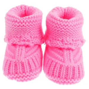 Baby Booties 1 Pair Baby Shoes Newborn Infant Booties Yarn Pink Newborn Shoes Hand Crochet Shoes Lovely Newborn Shoes Handmade Woolen Shoes Short Boots Manual Infant Products Baby