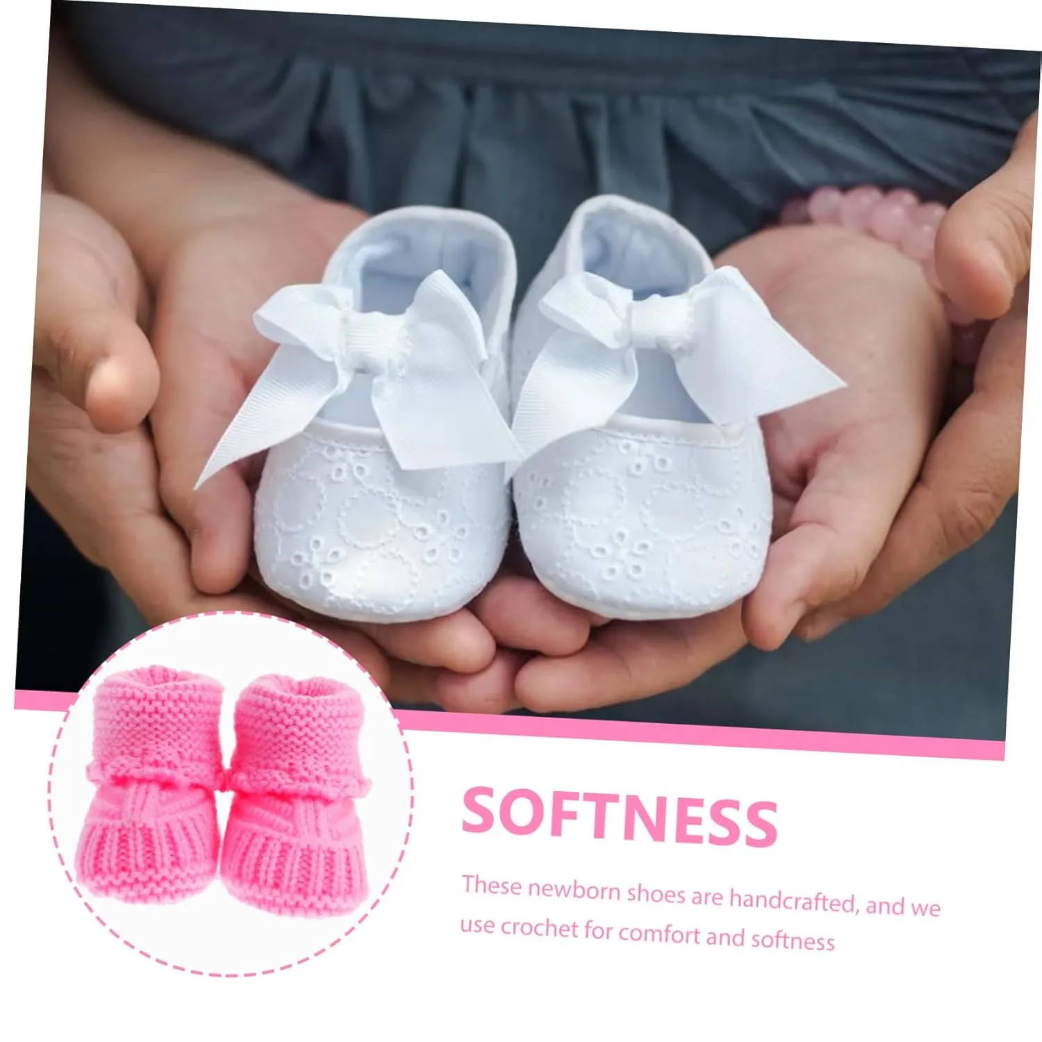 Baby Booties 1 Pair Baby Shoes Newborn Infant Booties Yarn Pink Newborn Shoes Hand Crochet Shoes Lovely Newborn Shoes Handmade Woolen Shoes Short Boots Manual Infant Products Baby