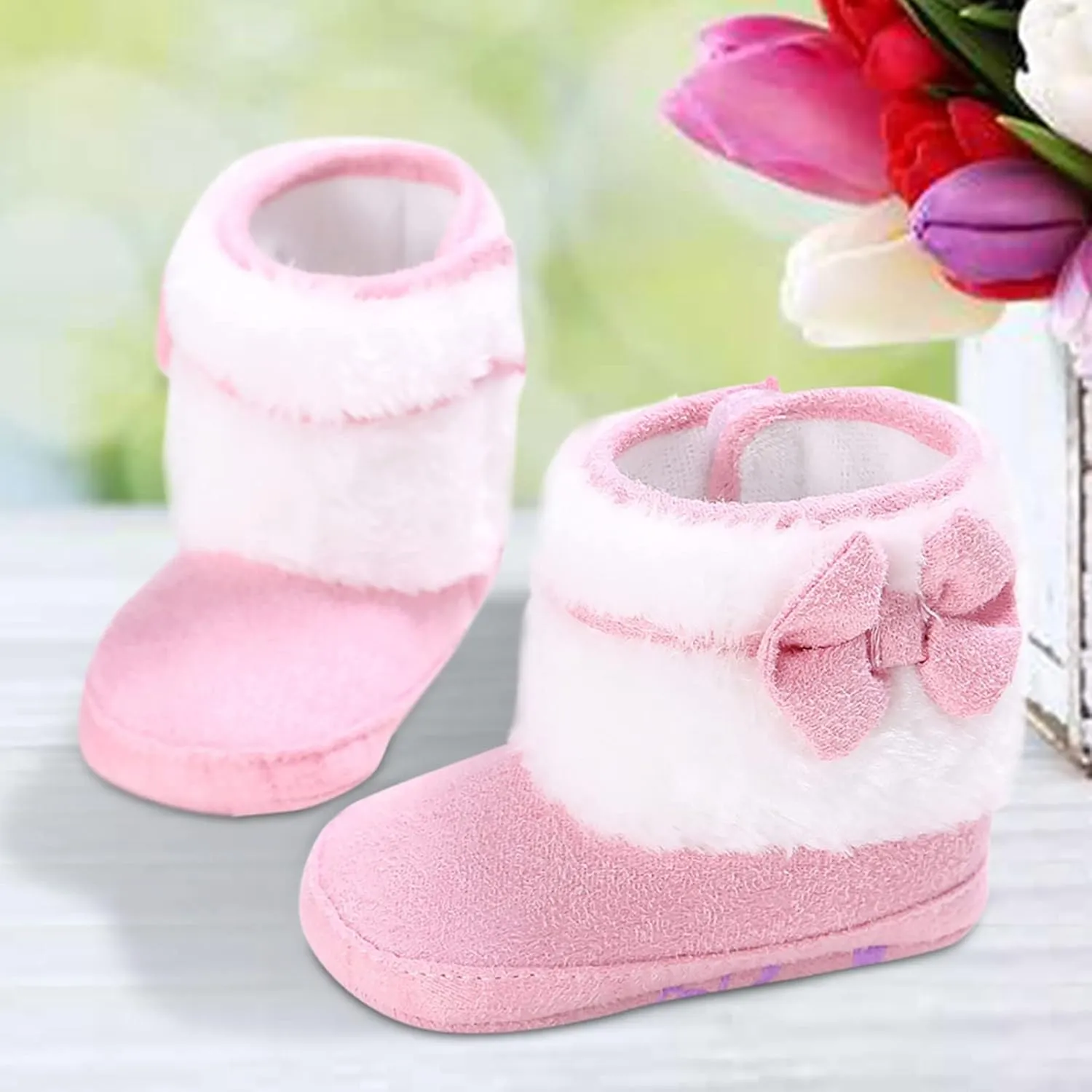 Baby Boy Girl Boots Newborn Shoes Winter Snow Bowknot Anti-Slip Soft Sole Warm Infant Toddler Prewalker Booties