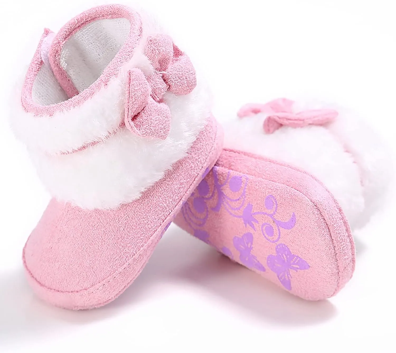 Baby Boy Girl Boots Newborn Shoes Winter Snow Bowknot Anti-Slip Soft Sole Warm Infant Toddler Prewalker Booties