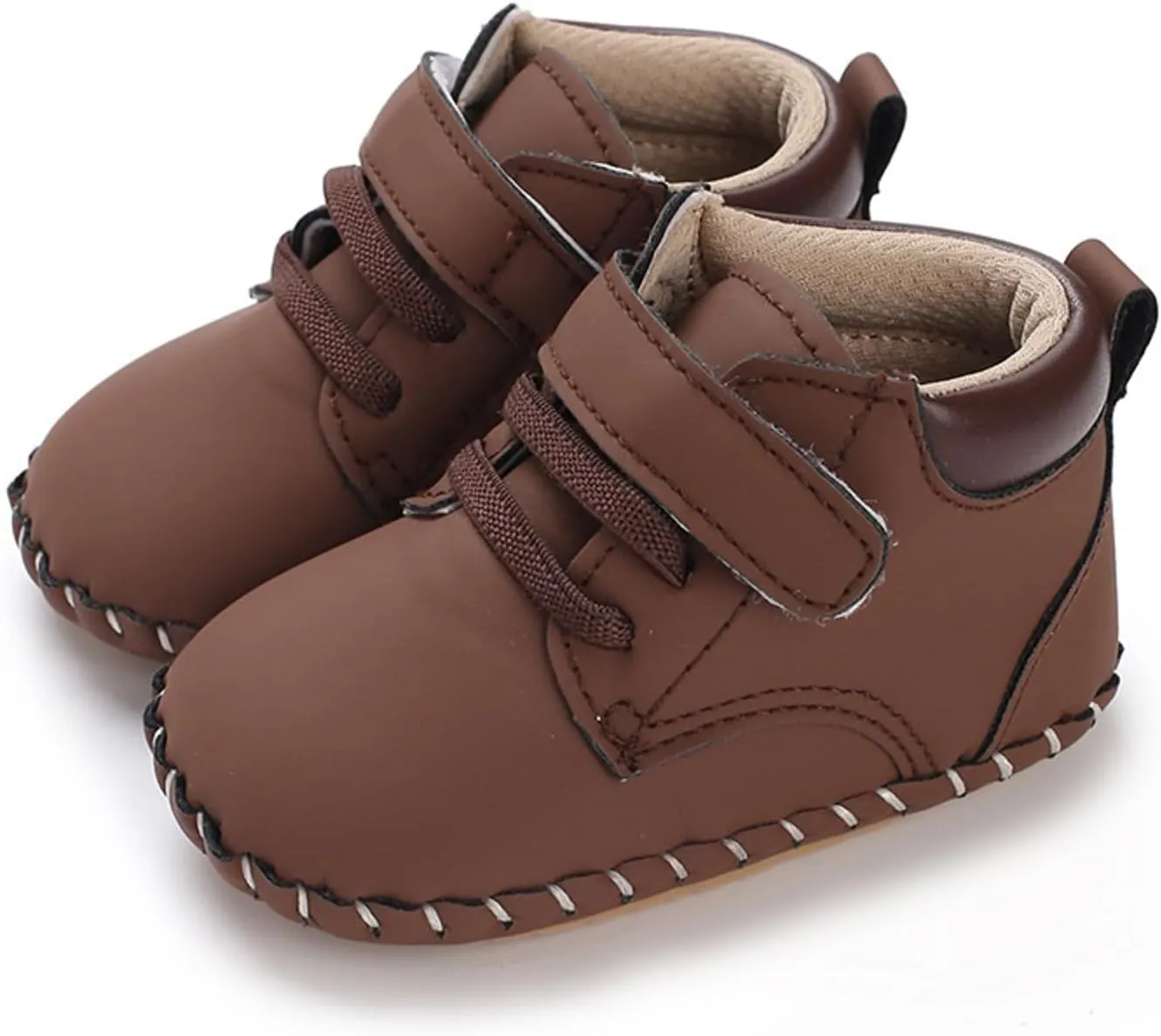 Baby Boy Girl High-Top Ankle Shoes Non Slip Soft Sole Infant Toddler Comfortable Prewalker First Walking Sneakers