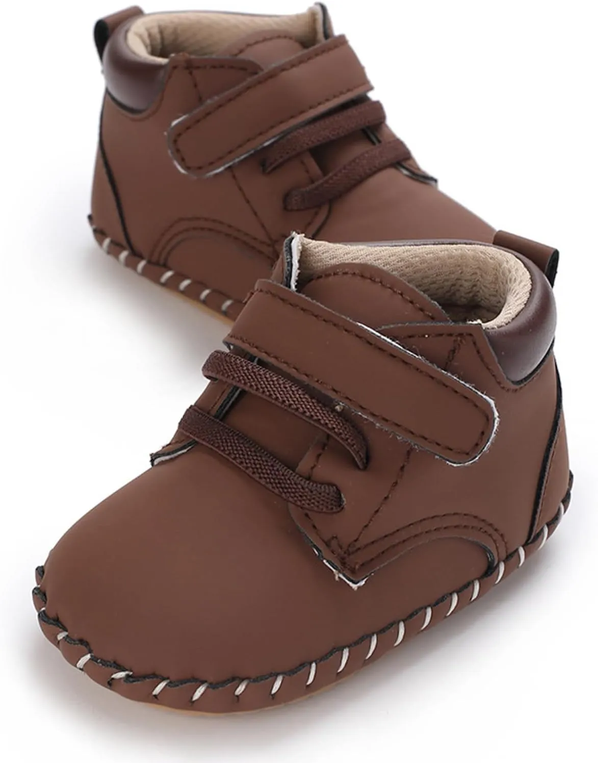 Baby Boy Girl High-Top Ankle Shoes Non Slip Soft Sole Infant Toddler Comfortable Prewalker First Walking Sneakers