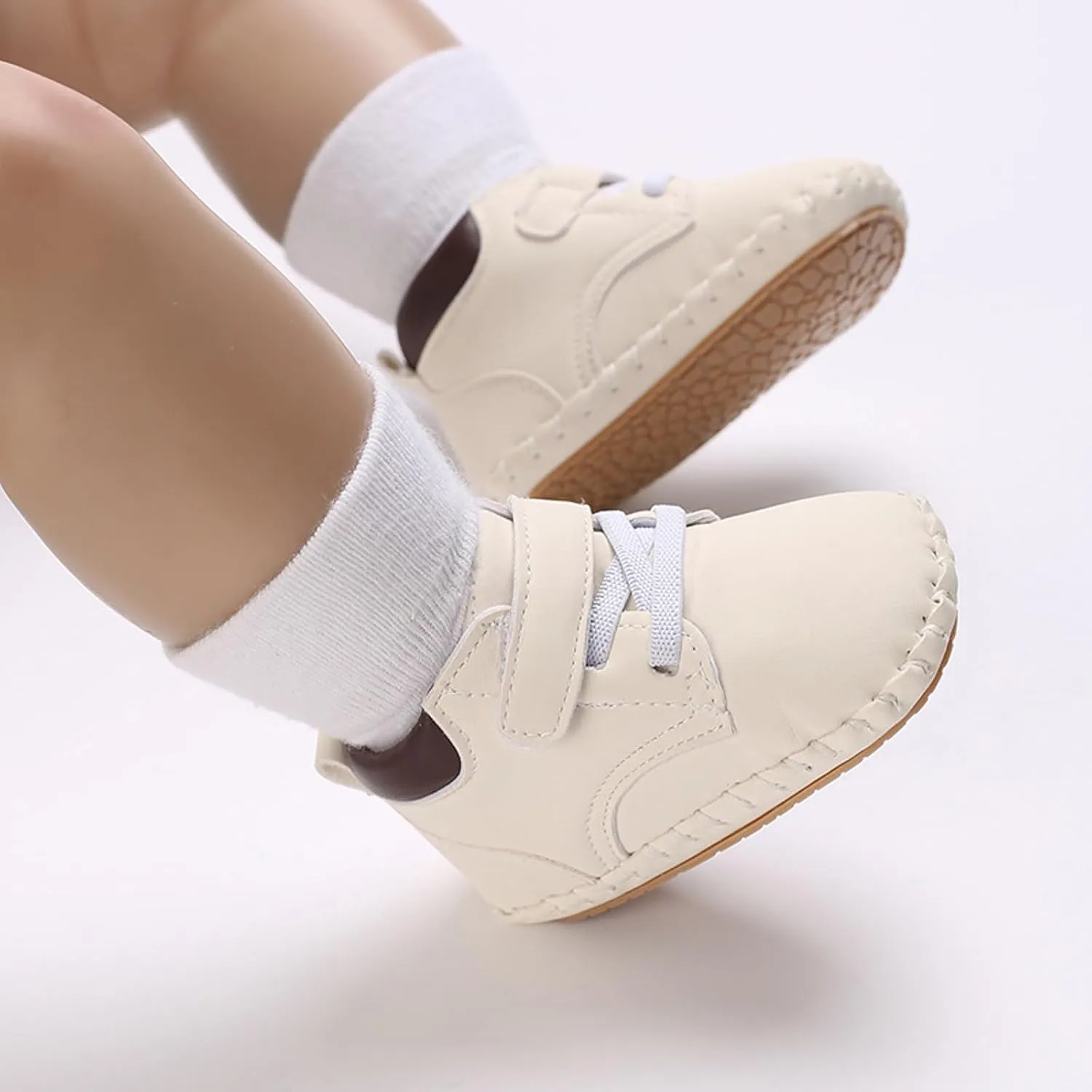 Baby Boy Girl High-Top Ankle Shoes Non Slip Soft Sole Infant Toddler Comfortable Prewalker First Walking Sneakers
