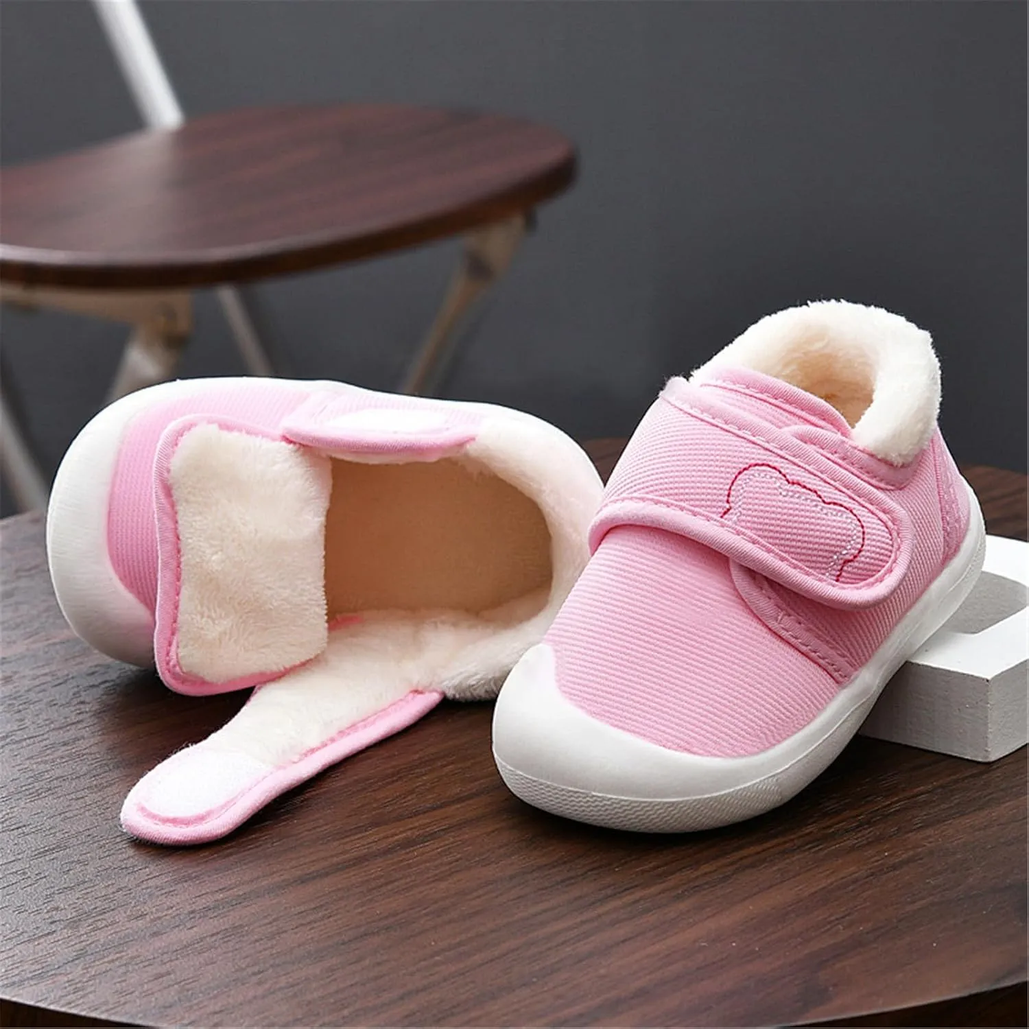 Baby Boy Girl Sneakers Fall and Winter Soft Sole Non Slip Padded Cotton Shoes Lightweight Infant Baby Girl Shoes Size 1