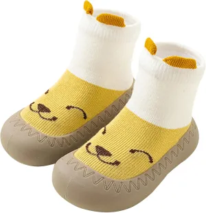 Baby Boy Girl Sock Shoes Non Slip Indoor Soft Slipper Infant Toddler First Walking Floor Shoes Protect Kids Feet Soles with Grips Warm Sneakers 0-36 Months
