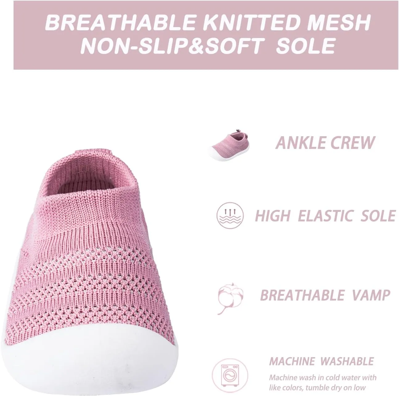 Baby Boy Girls First-Walking Training Shoes Rubber Sole Toddlers Infant Non-Skid Slipper Floor Sneaker Breathable House Shoes Socks