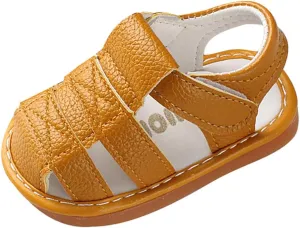 Baby Boy Sandals Girl Shoes Soft Anti-Slip Sole Toddler First Walker Infant Sandals Roman Shoes for Baby Boys (Yellow-03#A, 6-9Months)
