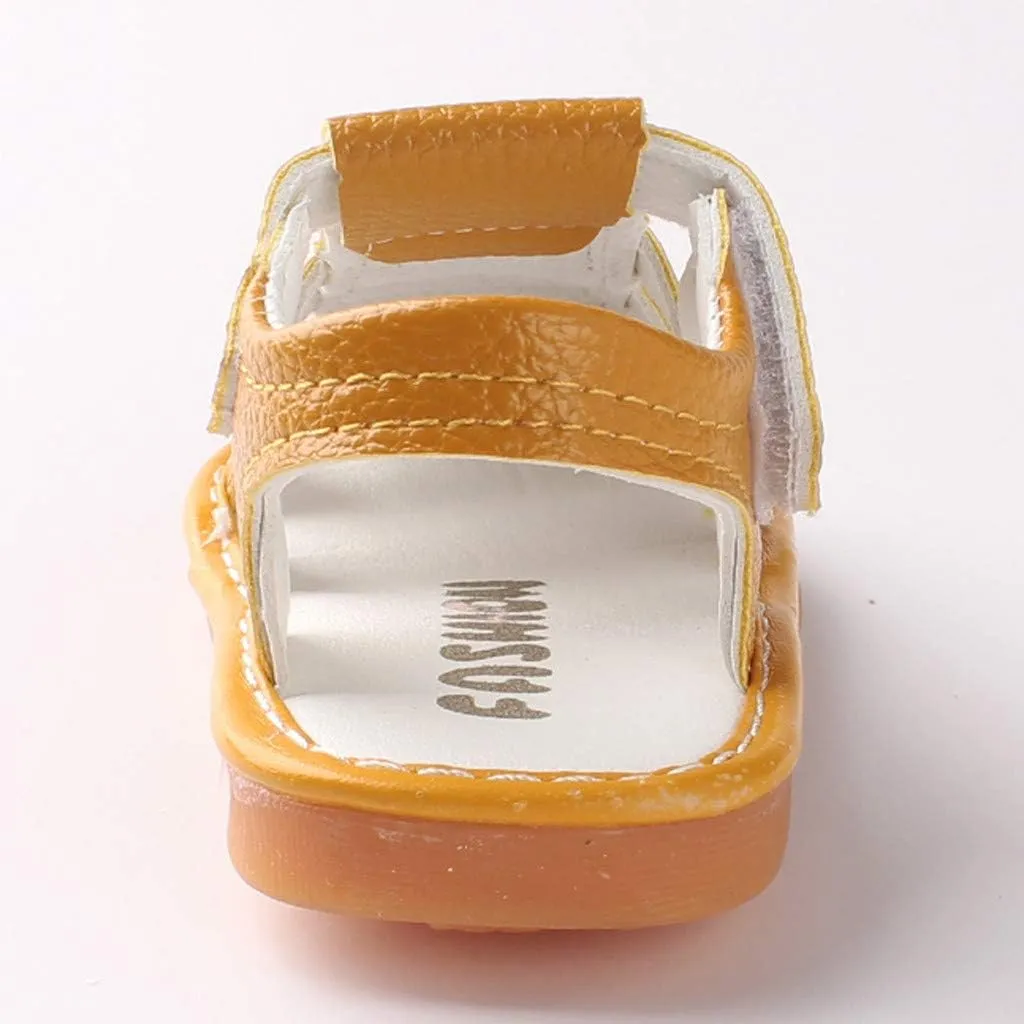 Baby Boy Sandals Girl Shoes Soft Anti-Slip Sole Toddler First Walker Infant Sandals Roman Shoes for Baby Boys (Yellow-03#A, 6-9Months)