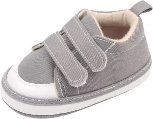 Baby Boys Girls Canvas First Walking Shoes, Newborn Infant Non Slip Soft Sole Comfortable Platform Casual Sneaker