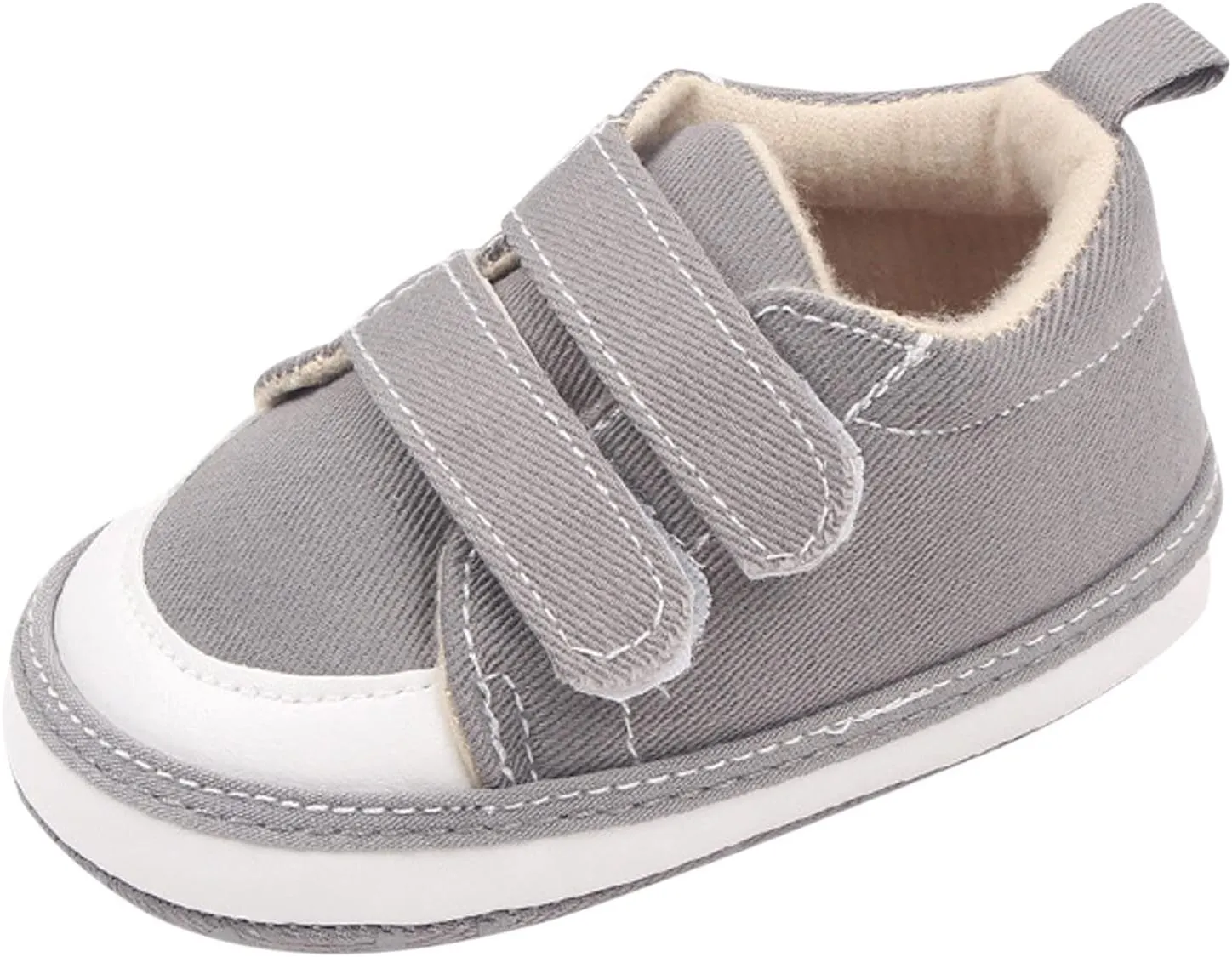 Baby Boys Girls Canvas First Walking Shoes, Newborn Infant Non Slip Soft Sole Comfortable Platform Casual Sneaker
