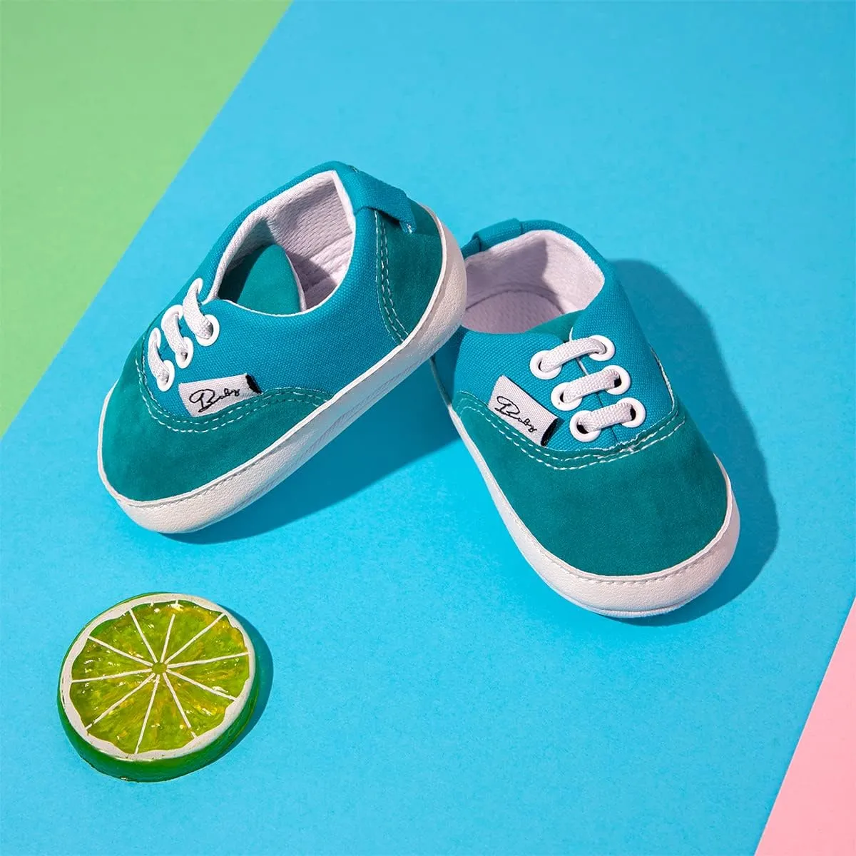Baby Boys Girls Canvas Sneaker Soft Anti-Slip Sole Newborn Infant First Walkers Canvas Denim Shoes