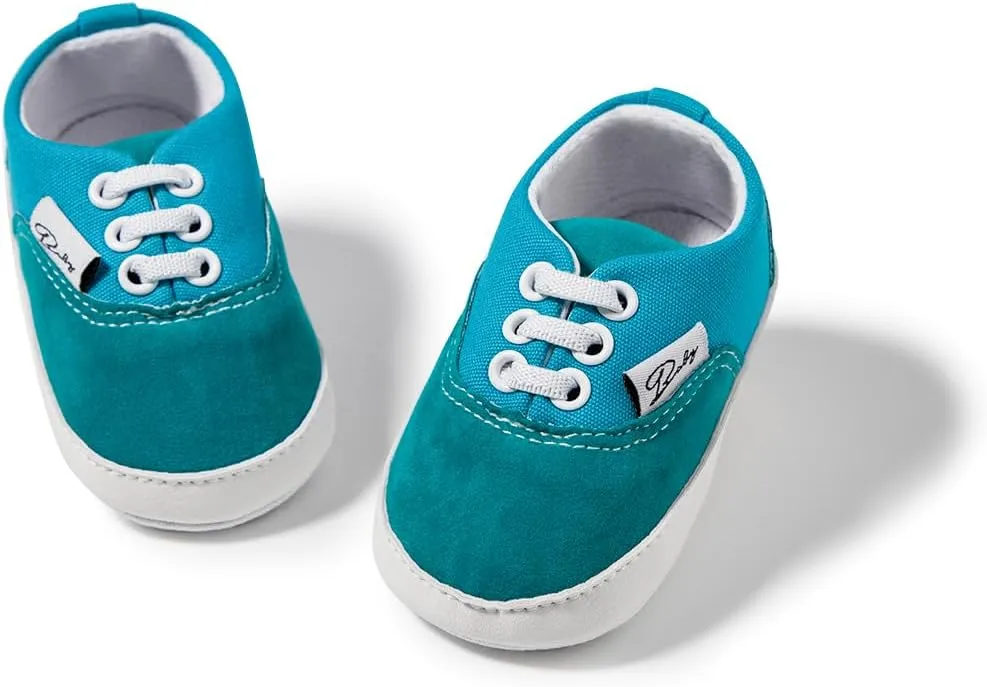 Baby Boys Girls Canvas Sneaker Soft Anti-Slip Sole Newborn Infant First Walkers Canvas Denim Shoes