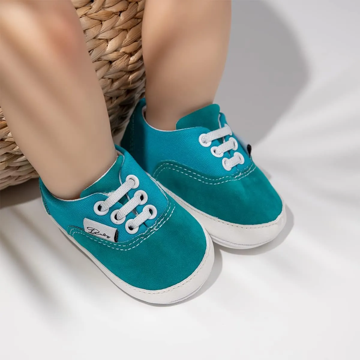 Baby Boys Girls Canvas Sneaker Soft Anti-Slip Sole Newborn Infant First Walkers Canvas Denim Shoes