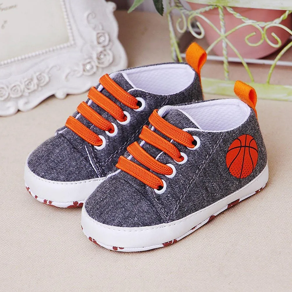 Baby Boys Girls Cartoon Rugby Print Shoes Mesh Breathable Non-Slip Casual Sport Canvas Shoes