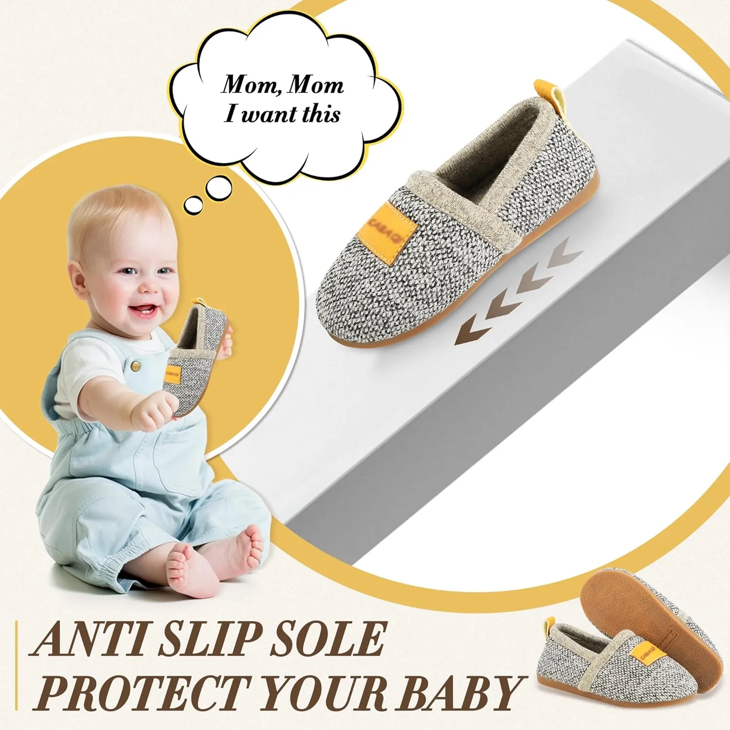 Baby Boys Girls First Walking Shoes Infant Sneakers Crib Shoes Breathable Lightweight Slip On Shoes
