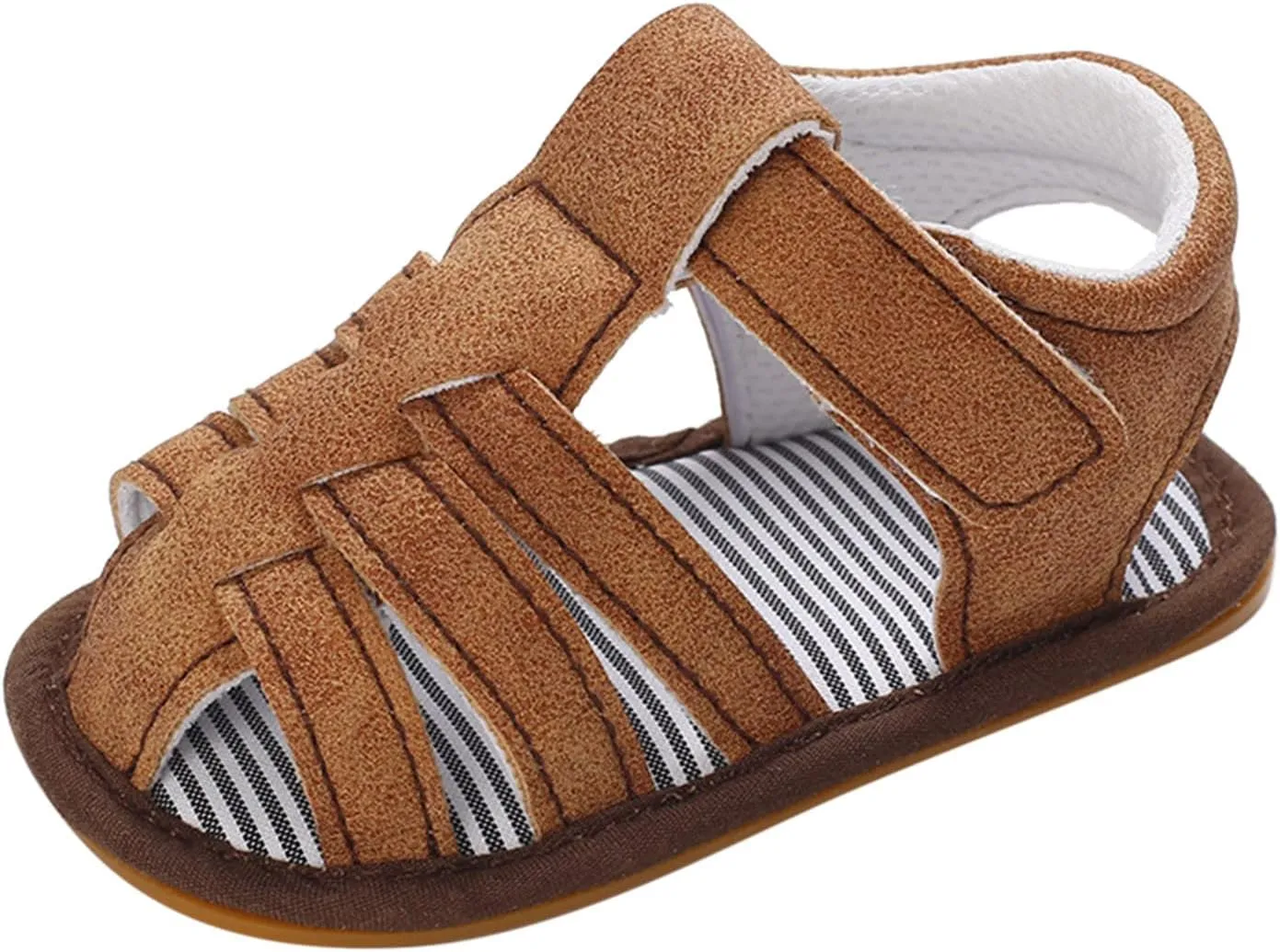 Baby Boys Girls Sandals Closed-Toe Infant Soft Rubber Sole Outdoor Shoes For First Walkers No Slip Rome Shoes
