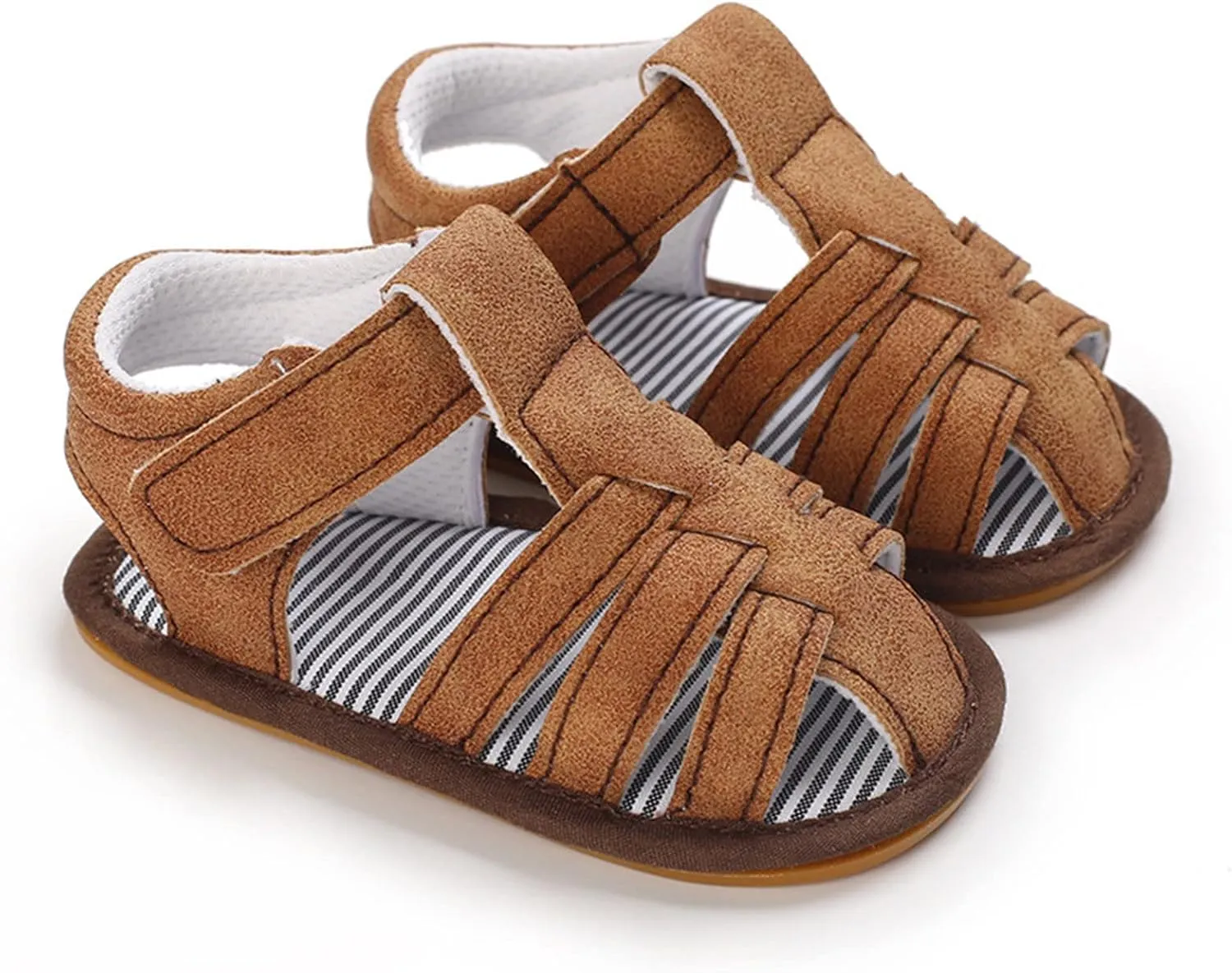 Baby Boys Girls Sandals Closed-Toe Infant Soft Rubber Sole Outdoor Shoes For First Walkers No Slip Rome Shoes