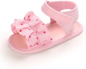 Baby Boys Girls Sandals Star Soft Non-Slip Rubber Sole Summer Infant Toddler Walking Shoes Flat Shoes First Walkers