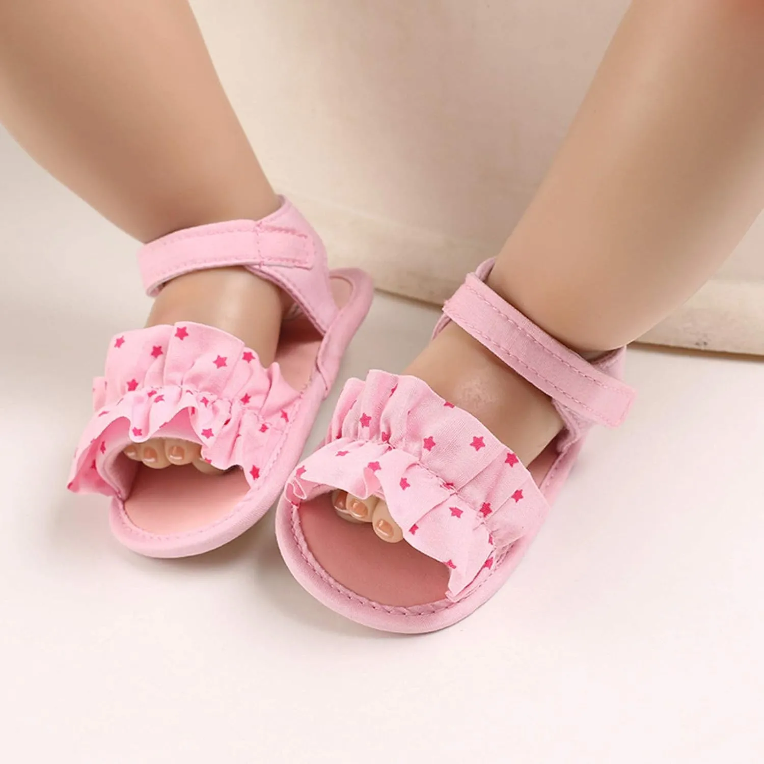 Baby Boys Girls Sandals Star Soft Non-Slip Rubber Sole Summer Infant Toddler Walking Shoes Flat Shoes First Walkers