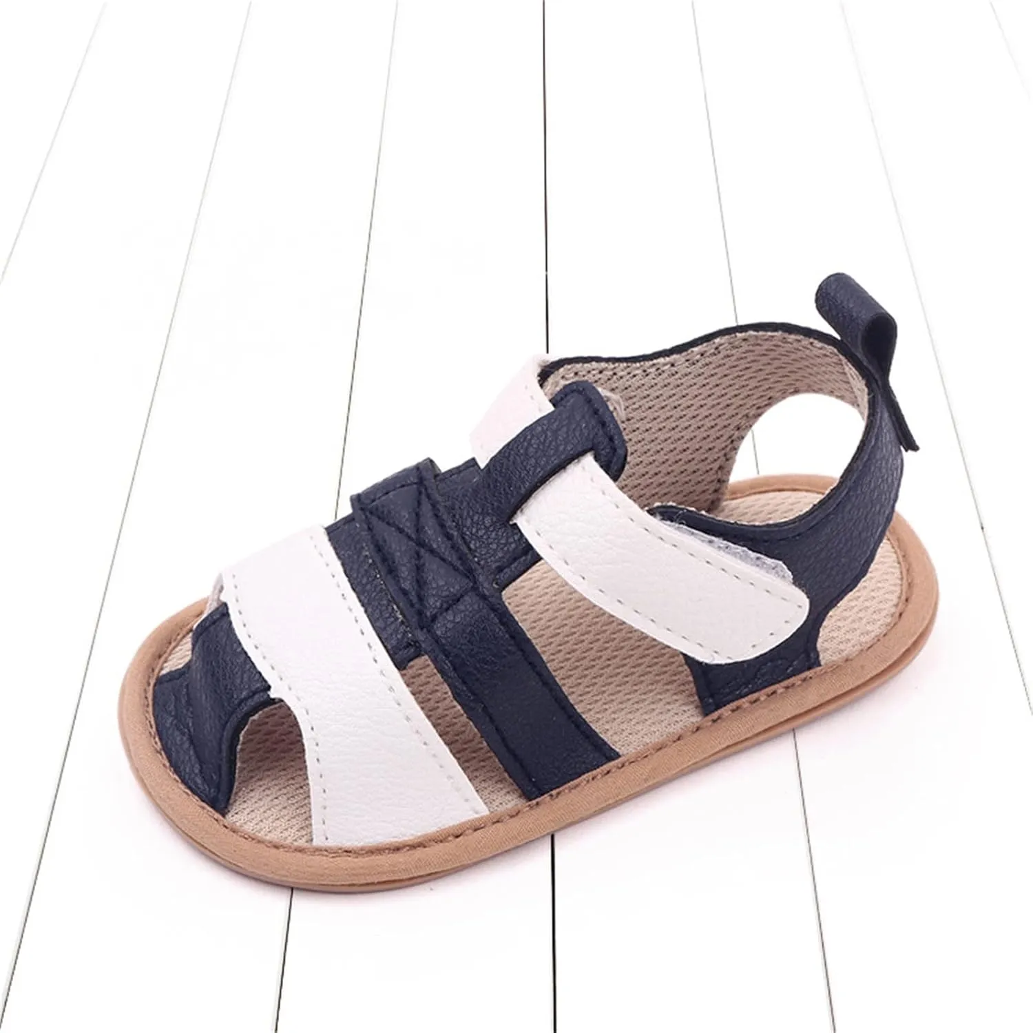 Baby Boys Girls Squeaky Sandals Infant Toddler Closed-Toe Anti-Slip Premium Rubber Sole First Walkers Rome Shoes