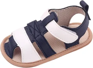 Baby Boys Girls Squeaky Sandals Infant Toddler Closed-Toe Anti-Slip Premium Rubber Sole First Walkers Rome Shoes