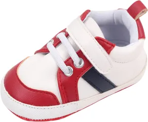 Baby Boys Leather First Walking Sneakers Toddler Girls Infant Anti-Slip Rubber Sole Lightweight First Step Shoes
