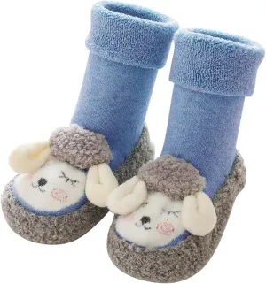 Baby Cartoon Plush Cotton Toddler Shoes Fall Winter Non Slip Baby Shoes Baby Boys Girls Thicken Warm Cotton Shoes