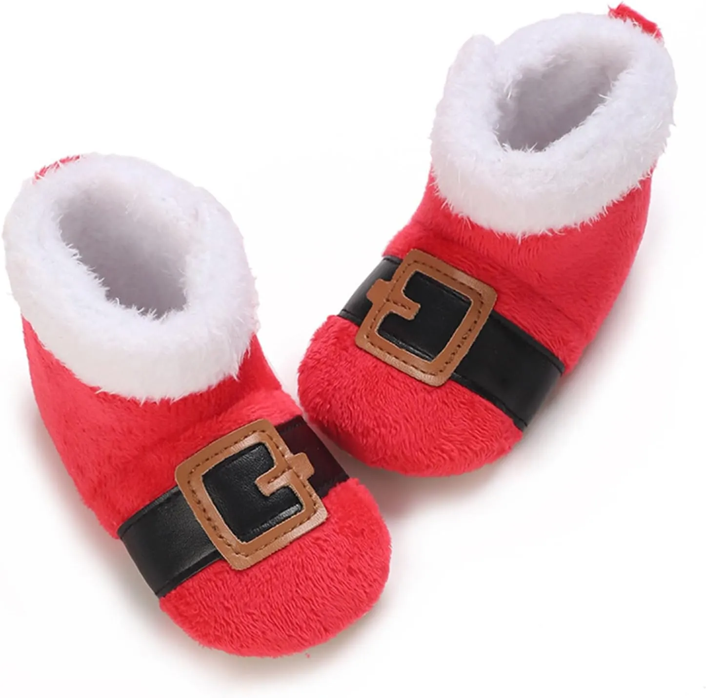 Baby Christmas Booties Infant Newborn Boys Girls Cozy Fleece Slippers Soft Winter Warm Crib Sock Shoes First Walkers