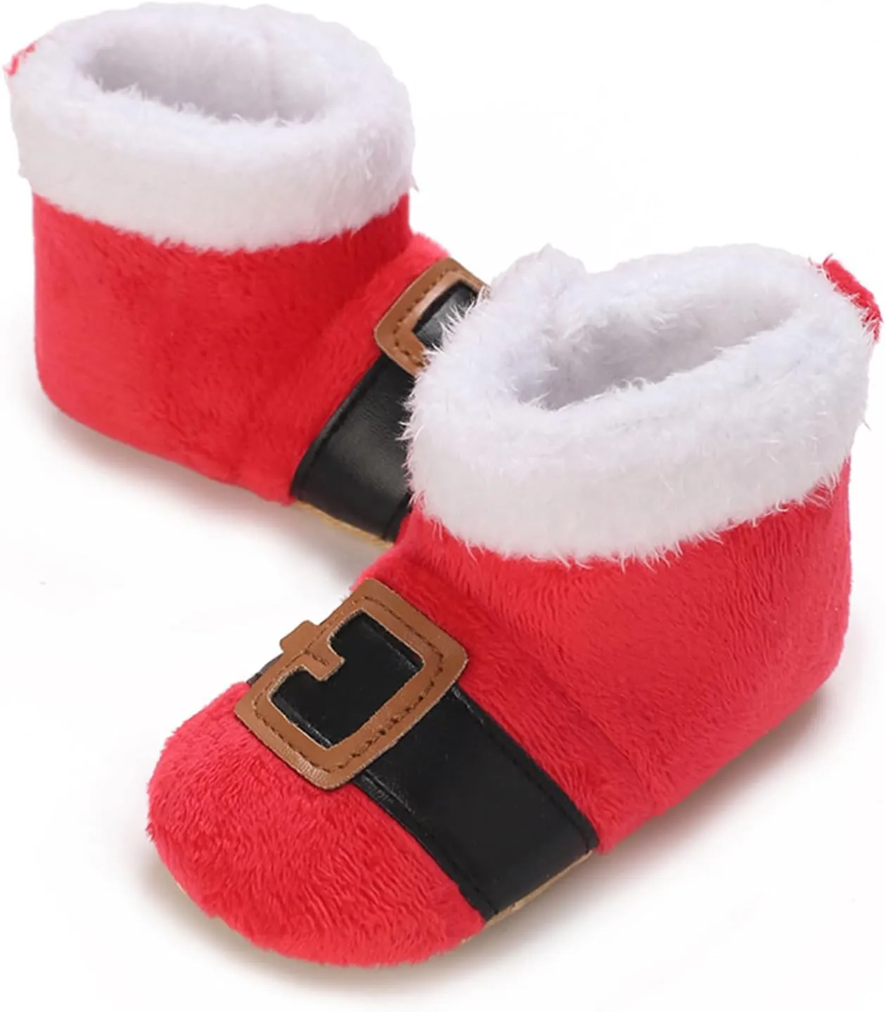 Baby Christmas Booties Infant Newborn Boys Girls Cozy Fleece Slippers Soft Winter Warm Crib Sock Shoes First Walkers