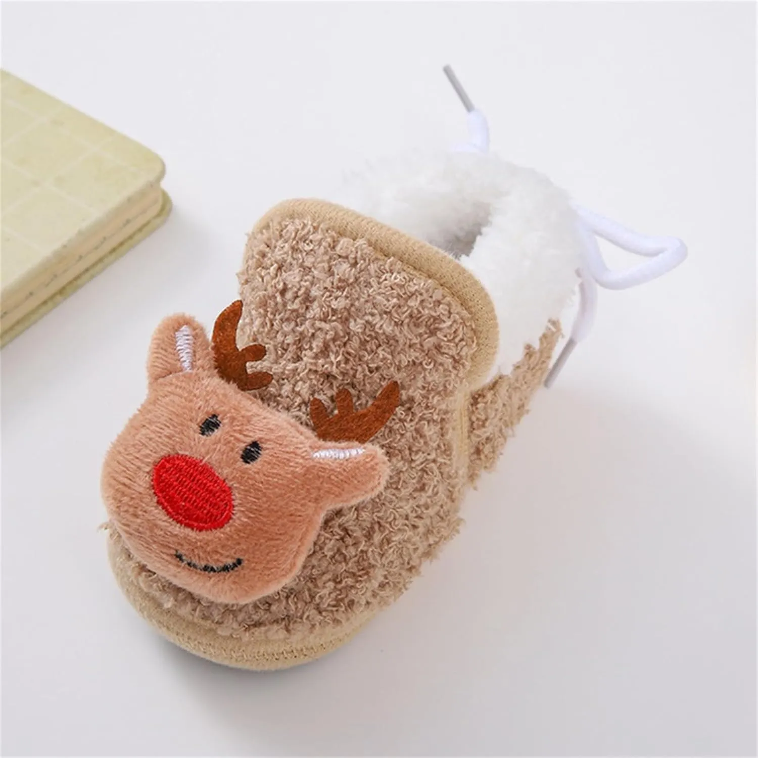 Baby Christmas Shoes Soft Santa Slippers Infanr Cozy Fleece Booties Winter Warm Prewalkers Crib Shoes