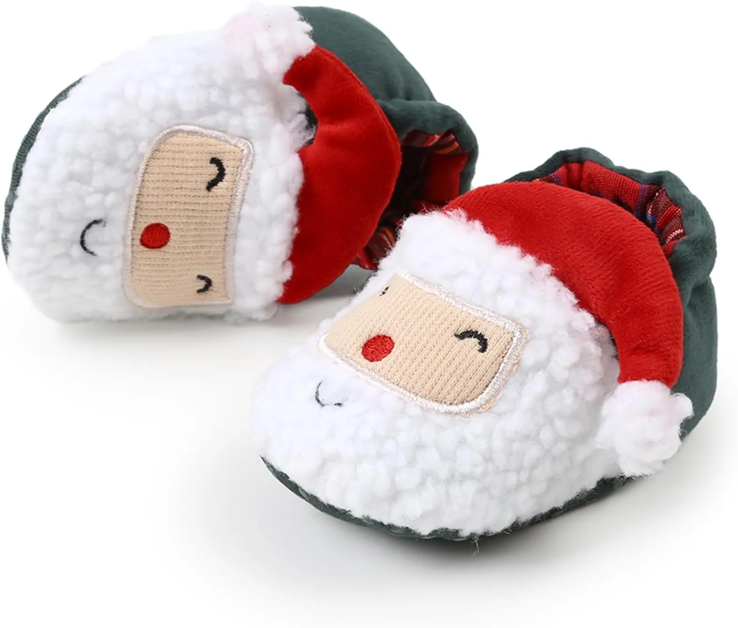 Baby Christmas Shoes Soft Santa Slippers Infanr Cozy Fleece Booties Winter Warm Prewalkers Crib Shoes