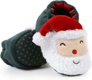Baby Christmas Shoes Soft Santa Slippers Infanr Cozy Fleece Booties Winter Warm Prewalkers Crib Shoes