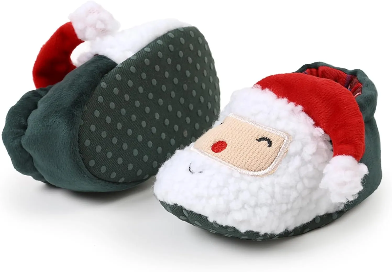 Baby Christmas Shoes Soft Santa Slippers Infanr Cozy Fleece Booties Winter Warm Prewalkers Crib Shoes