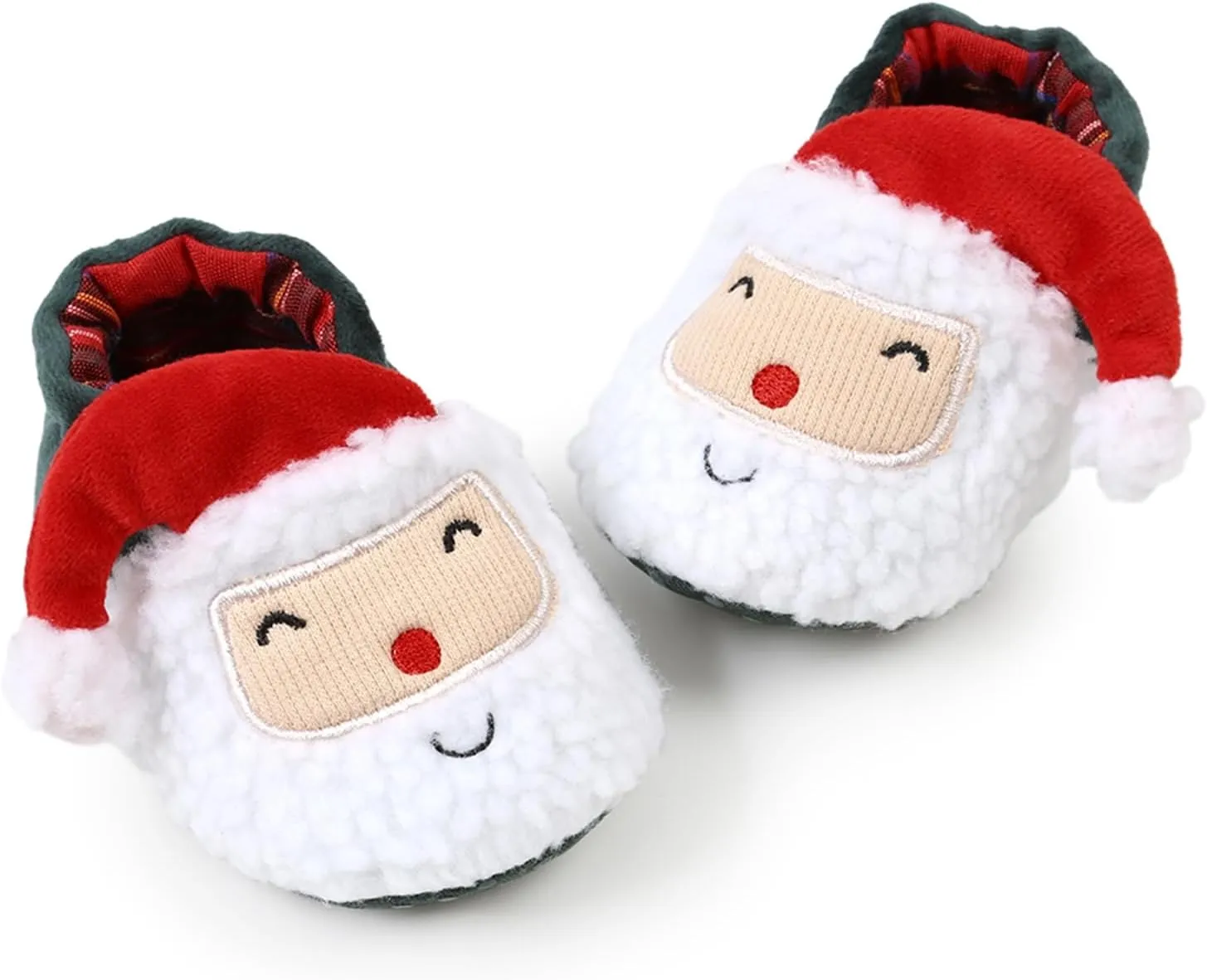 Baby Christmas Shoes Soft Santa Slippers Infanr Cozy Fleece Booties Winter Warm Prewalkers Crib Shoes