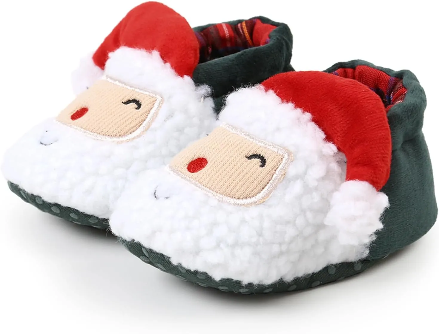 Baby Christmas Shoes Soft Santa Slippers Infanr Cozy Fleece Booties Winter Warm Prewalkers Crib Shoes