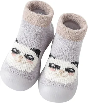 Baby Cute Pattern Socks Shoes Baby Boys Girls First Walking Shoes Cute Cartoon Warm Thickened Shoes Baby Sock Shoes
