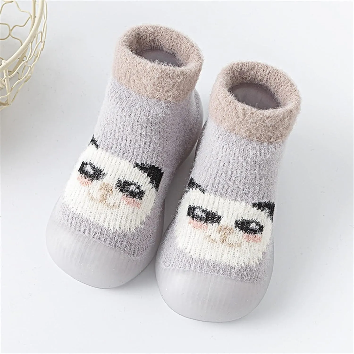 Baby Cute Pattern Socks Shoes Baby Boys Girls First Walking Shoes Cute Cartoon Warm Thickened Shoes Baby Sock Shoes